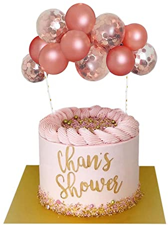 Morofme Roségoldene Ballonwolken-Kuchendekoration 10 Stück 5in, Roségold Konfetti Mini-Ballongirlande Kuchendekoration Ballon-Kuchendekorationen für Mädchen Geburtstag Babyparty Brautparty Hochzeits