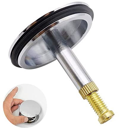 LIANCHEN Badewannenstöpsel Universal 43 mm Badewanne Verschluss Rostfrei Hohes Siegel Abfluss Stopfen aus Messing für Den Üblichen Abfluss der Badewanne Höhenverstellbar 50~55mm Silber