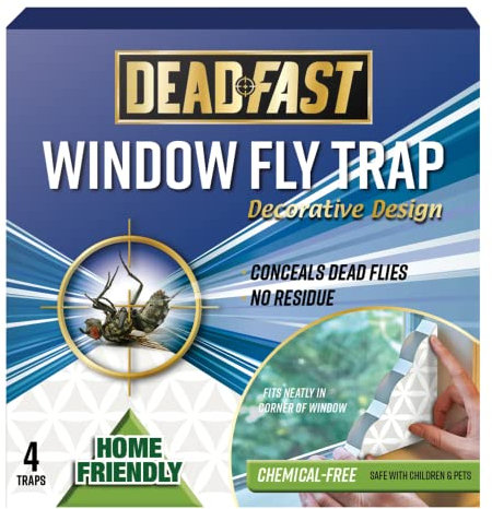 Deadfast 20300610 Indoor Fly Window Traps - 4 Packs, White
