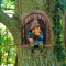 LSDZHK Statua da giardino con motivo Elf Out The Door, statuetta in resina con gnomo da appendere, decorazione per alberi da giardino, decorazione da giardino, decorazione da donna