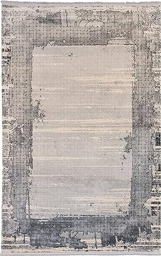 Rug Studios Teppich SARAYU | Farbe: Schwarz; Größe: 120 x 170 cm | strapazierfähig und leicht zu reinigen | Wohnzimmer | Schlafzimmer