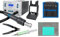 QUICK 861DW Heißluft Lötstation Sensor-geregelt und digital einstellbar, 3 Festspeicher - 1000 Watt/Temperatur 100-500 °C - Heißluft 60L/Min - SMD Reworkstation mit 4-teiligem Zubehör-Set