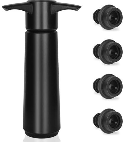 Philorn Wein Vakuumpumpe mit 4 Stopfen, Wein Vakuumpumpe und Weinverschluss, Weinpumpe Stopfen zur Aufbewahrung von Wein verwendet, Wiederverwendbarer Weinpumpe Hält Wein Frisch