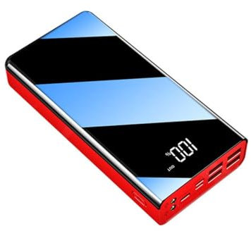 Power Bank Cellulare Portatile Power Bank 50000Mah Power Bank Caricabatterie Batteria Telefono Power Bank Alta Capacità Power Bank Caricabatterie Portatile Usb Power Bank/Power Bank Usb C, Rosso