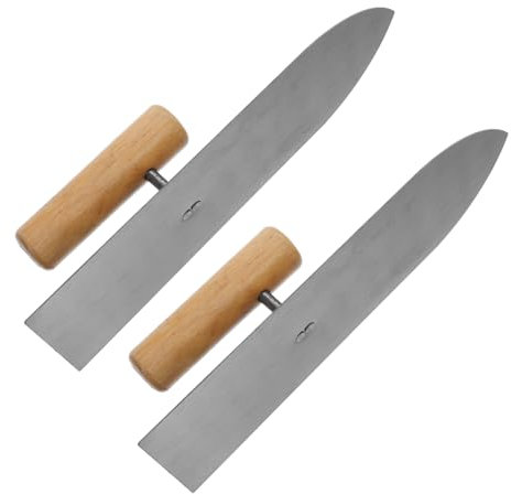 Homoyoyo 2 Piezas Cartón de yeso herramienta paletas Parche reparar espátula para alisar paneles de yeso derecho junta paleta de yeso para pared llana de mano para concreto acero Silver