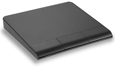 Perixx PERIPAD-706 trådlös smal pekplatta, multienhet Bluetooth och 2,4 G RF, USB-C uppladdningsbar, stor storlek 13,5 x 11,6 x 1,4 cm, svart