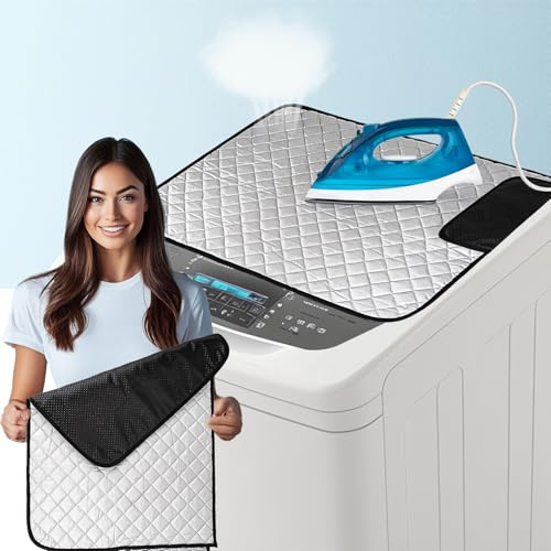 Magnetic Ironing Mat for Any Surface | Portable Ironing Pad with Silicone Iron Rest | Heat Resistant & Travel Friendly (19x32)