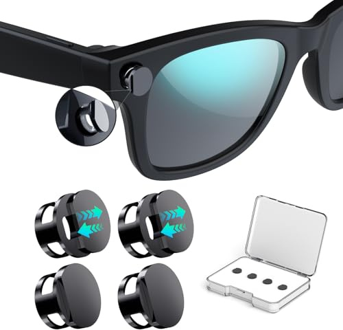 Lot de 4 coques bloquant la lumière LED pour lunettes intelligentes Ray-Ban Meta Wayfarer/Skyler/Headliner Gen2/Oakley Meta HSTN - Accessoires pour lunettes intelligentes - Coque LED réglable pour