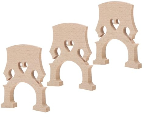 POPETPOP Maple Wood Cello Bridge 4/4 Full Size 3pcs Set Lightweight Musical Instrument Replacement Parts for Cello Strings Beginners and Professionals