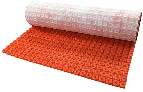Nassboards Decoupling Anti Crack Matting – Notched Membrane Mat Base Underlay for Loose Cable Heating, Anti-Crack & Waterproof with Size Options – Quick, Easy to Install & Tile on Floors (20m x 1m)