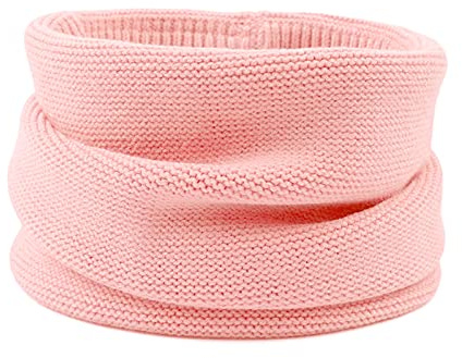 Pesaat Knitted Baby Boys Girls Scarf Autumn Winter Toddler Scarves Warm Round Neck Warmer Infant Toddler Kids (Light Pink)