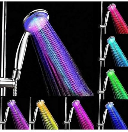 OISE ART STORE Trade Shop - Soffione LED RGB Doccetta A Telefono 25 Cm Cromoterapia Doccia Emozionale 79899 -