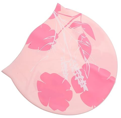 GAROZATION 1 STK Bedruckte Badekappe Protect Schutz die schwim schwimmring swimmi Retro-Badekappe für Damen Badekappe Lange Haare Schwimmhaube Frauenmütze Silikon zum Schwimmen Kieselgel Rosa