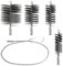 4 Pièces Kit de Ramonage Poils Forts, Grande Facilité D'utilisation, Brosse pour Tuyau de Poêle Nettoyage de Tuyaux et Elimination de la Rouille, Kit Ramonage Poele Pellet 30mm 50mm 80mm 150mm (1)