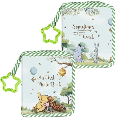 My First Photo Book, Winnie Baby Photo Soft Album, Baby Photo Albums, My First Family Photo Album for Baby, Pooh Baby Memory Albums Gift, for Babies Newborn Toddler Kids 5.5 x 7 inch