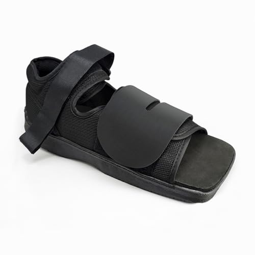 Lixinsunbu Walking Boot Shoe Orthopedic Lightweight Broken Toe with Adjustable Strap, Foot Injuries Stress Fracture, Sprains Sandal with Hard Sole (Female, Large) Black