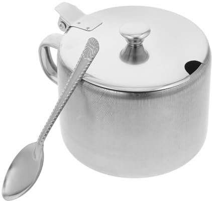 MAGICLULU Barattolo Per Condimenti in Acciaio Inossidabile Con Coperchio E Cucchiaio Contenitore Compatto Per Sale Pepe E Spezie Da Cucina Ideale Per Casa E Ristorante