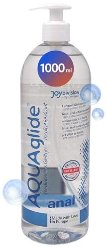 Joydivision Original AQUAglide Anal 1000 ml gel lubrificante, inodore, pH ottimizzato e trasparente, a base d’acqua e cristallino, compatibile con | preservativi in lattice