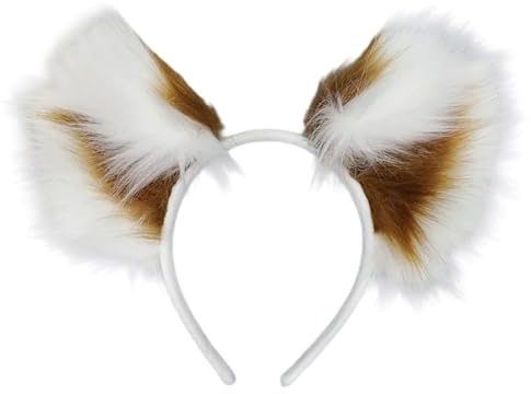 SLXLYH Haarreif für Damen, Cartoon-Ohrform, mit Schwanz, Anime-Charakter-Aufführungen, Live-Übertragung, Kopfschmuck