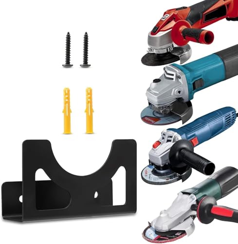 Winkelschleifer Halterung Premium Winkelschleifer Wandhalter in Edelstahl, Wandhalterung, 115-125mm, inkl. Befestigungsmaterial,für viele Hersteller geeignet, Einhell, Makita, Bosch, Dewalt, Flex