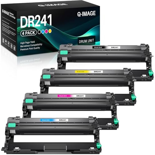 Q-image DR-241CL DR 241CL - Unidad de tambor equivalente a DR-241CL compatible con Brother MFC 9332CDW DCP 9022CDW MFC 9142CDN HL-3142CW HL-3152CDW HL-3150CDW HL-3140CW MFC-9332CDW (4 unidades)