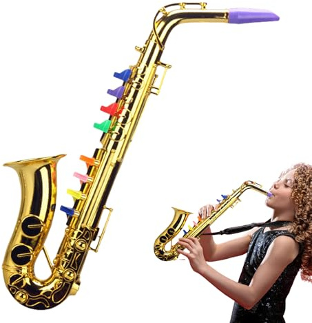 Saxophon - Kinder Saxophon | Musikinstrumente Saxo-phon Spielzeug | Musikinstrumentenspielzeug Mit 8 Farbigen Tasten Für Kleinkinder Im Kindergarten (ABS, 13x9,5x36 cm)