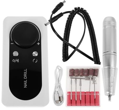 Ciieeo Taladro Eléctrico de Uñas Recargable Blanco Multifuncional Diseño Portátil para Salón de Uñas Profesional y Uso en Casa, Rápido