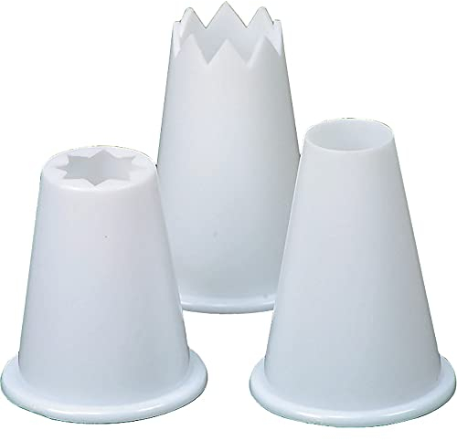 Dexam 17841249 Food piping nozzles, Plastic, Set of 3, White