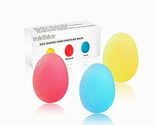 Ensemble de balles anti-stress ovales avec 3 degrés de résistance et sac de transport pour renforcer doigts, poignets, mains et prévenir l’arthrite