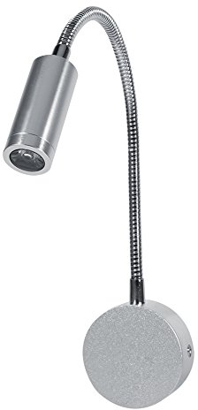 FTVOGUE Lampada da lettura a parete con luce flessibile a collo di cigno Lampada da letto a luce bianca calda/fredda AC85-265V 1W / 3W(cool white(6500k)-3W)