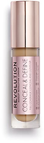 Revolution Conceal & Define Concealer, Lightweight, Long-Lasting, Full Coverage Face Makeup, C10.5, 4g