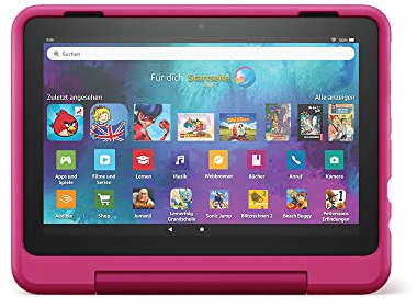 Das neue Fire HD 8 Kids Pro-Tablet, 8-Zoll-HD-Display, für Kinder von 6 bis 12 Jahren, 13 Stunden Akkulaufzeit, kindgerechte Hülle, 32 GB (2022), Regenbogen-Design