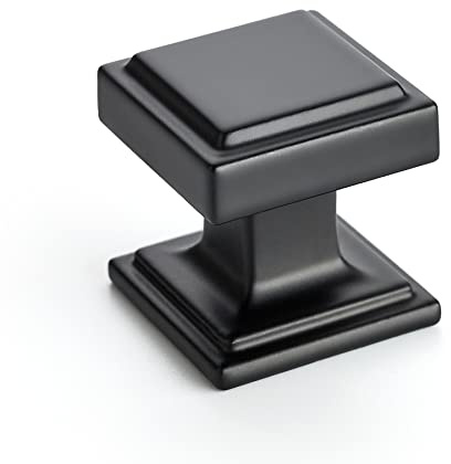 Ravinte 30 Pack Matte Black Square Kitchen Cabinet Knobs,Zinc Solid Drawer Pulls,Farmouse Cabinet Handles for Cupboard, Dresser, Closet and Bathroom, Modern Cabinet Hardware for Cabinets
