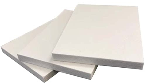 ZOENAE Paquete de 3 tableros ignífugos Tablero de Aislamiento térmico de Alta Temperatura Tablero de Fibra cerámica de silicato de Aluminio Material refractario 150X150X6mm