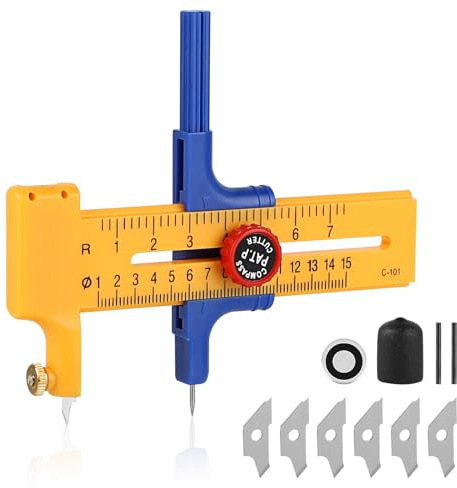LALAGO Coupe-cercle pour papier, coupe-cercle pour cercles, coupe-compas de 1 à 15 cm – Coupe-cercle de haute précision en plastique de qualité
