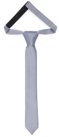 Ladeheid barn slips för pojkar – elegant matt utseende, förbunden med ett kardborreband, perfekt för speciella tillfällen – snygg slipsstorlek 31 cm x 4 cm TKM, silver, 31cm x 4cm