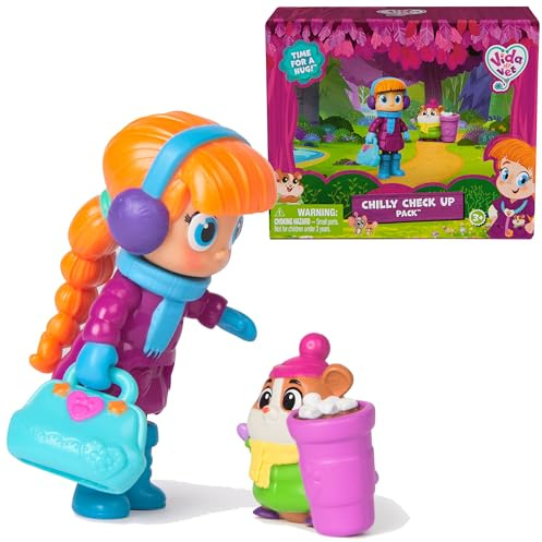 Vida The Vet, Chilly Check Up Pack con Figuras de acción Vida & Popcorn y Accesorio de Bolsa Veterinaria de Vida, Juguetes para niños y niñas a Partir de 3 años