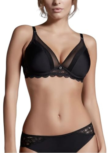 LEPEL 1 Pezzo di Reggiseno Donna Balconcino con Ferretto Coppa Preformata 485 Belseno Soiree Nero 5B