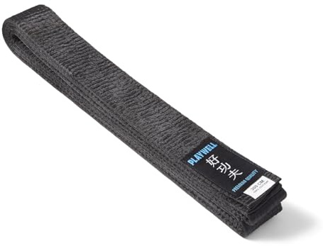 Playwell kampsport svart instruktörer standard kvalitet satängbälte 4,4 cm brett – nytt, Svart, 360cm