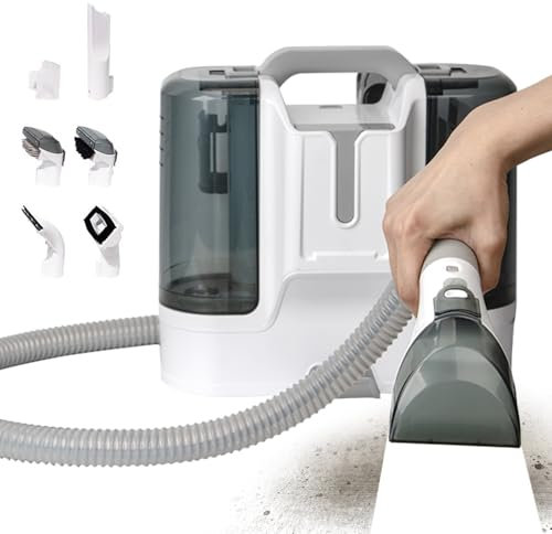 Memows Aspiradora de Agua Tapiceria, Aspirador de Alfombras, Aspirador de Tapicerías y 6 Accesorios, Limpiador de Manchas Multisuperficie para Alfombras, Tapicería, Moquetas, Escaleras y Coche, 450W