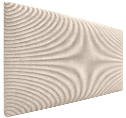 DHOME Kopfteil in unifarbenem Cord, hohe Qualität, modernes gepolstertes Kopfteil, Luxus-Bett, gepolstertes Schlafzimmer (Beige, 90 cm)