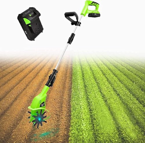 MaiBuL LNNW Tiller Rotavator Motozappa elettrica Rotavator 20V, Larghezza di Lavoro 10 cm, profondità 25 cm, velocità 250 giri/min for Giardino, Orto coltivatore di Terreno Attrezzo da Giardinaggio
