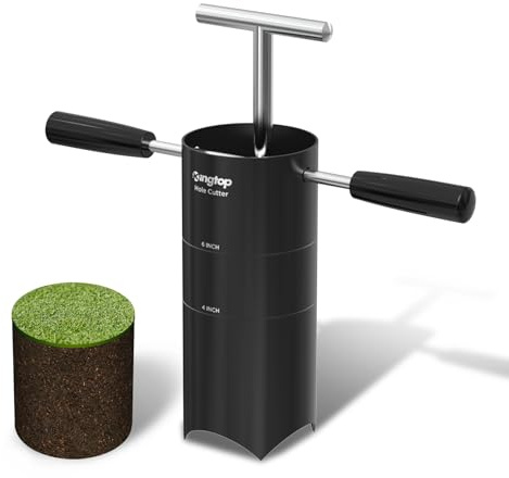 KINGTOP Portable Golf Hole Cutter – Detachable Handle, USGA Standard 4Inch & 6Inch Hole Digger – Backyard, Garden, Outdoor Golf Putting Green Practice