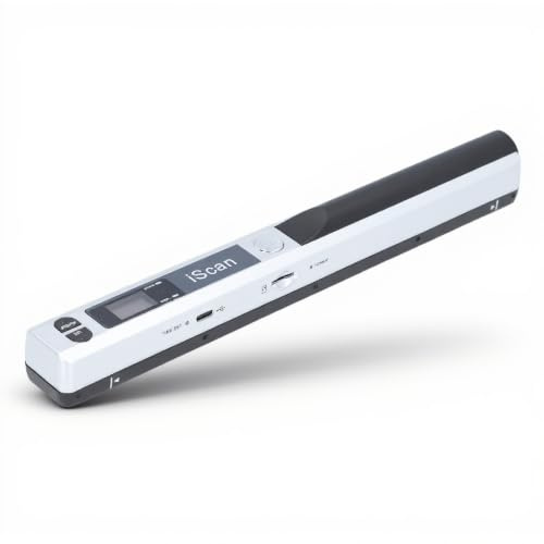 Scanner Portable, Scanner de Documents HD 8,27 Pouces 900 DPI pour Documents A4, Reçu Photo, de Scanner Portable Couleur pour la Maison, Les Voyages, Le Bureau (Silver)