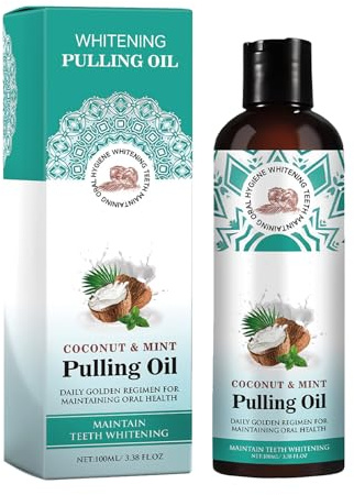 KOAHDE Olio Tirante con Raschietto Per La Lingua,Collutorio Naturale All'Olio Di Cocco,Olio di Cocco per Denti,100ML,1PC