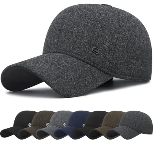 DURINM Berretto da Baseball Invernale Uomo con Paraorecchie Cappello Invernali Cappellino in con Paraorecchie Cappellini Autunno/Inverno Circonferenza della Testa 56-60cm