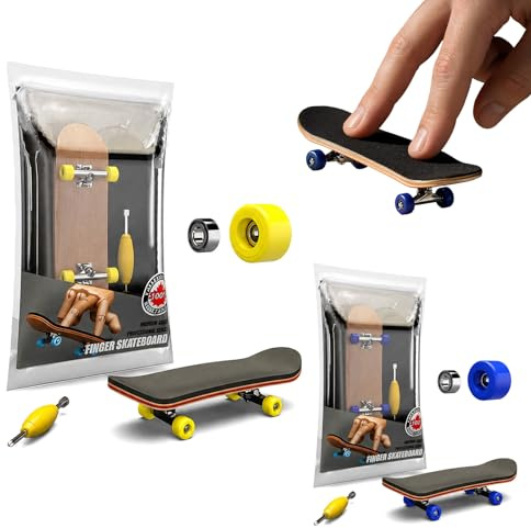 2Pcs Professional Finger Skateboards, 99mm Pro Maple Wood Fingerboards | Tech Deck for Tricks Mini Finger Skateboard Stress Relief Toy Premium Gift Suitable for All Ages
