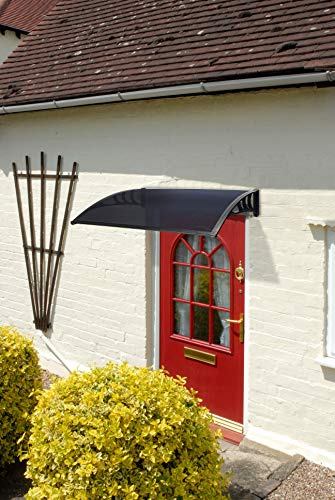 Greenhurst 1125 Black Easy Fit 1m Tinted Door Canopy, 100x60x23 cm