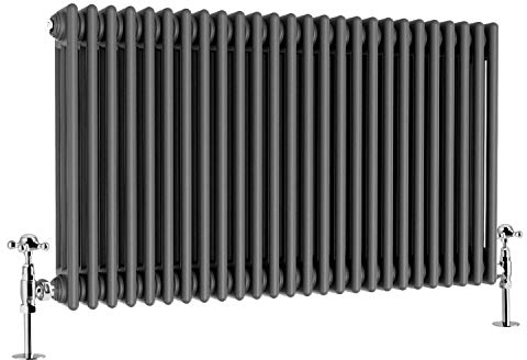 NRG 600x1190 Traditional Colosseum Cast Iron Bathroom Radiator Anthracite 3 Panel