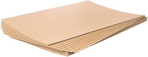 Indigo® 10 x Single Wall Cardboard Sheets – 1200 x 1000mm Flat Packing Pads for Storage, Removals, Layer Separation & Protection – Strong Brown Corrugated Board, Supplied Flat